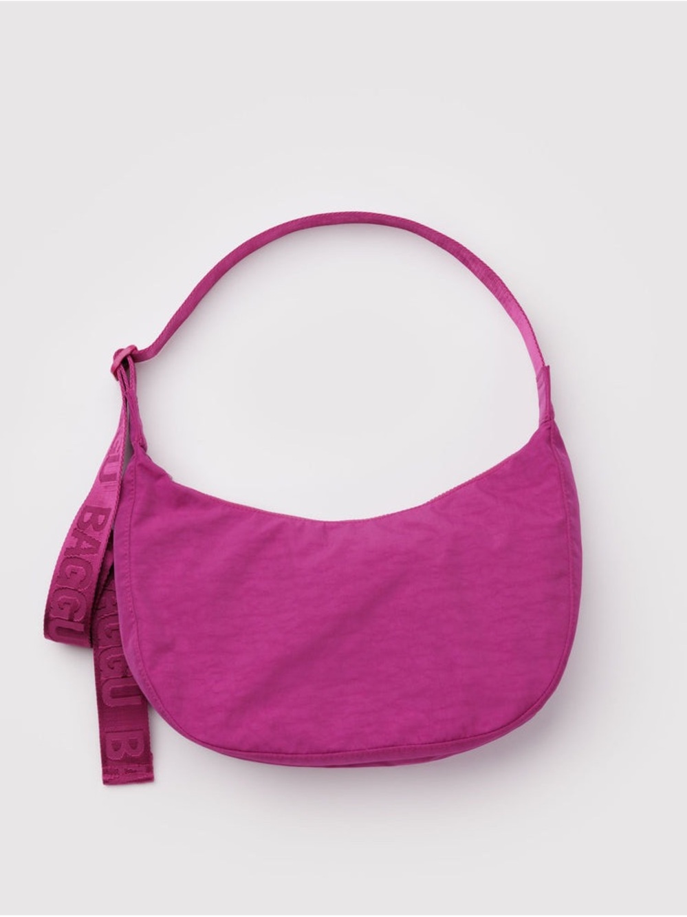 NWT BAGGU Medium Nylon Crescent Bag - Deep Fuchsia